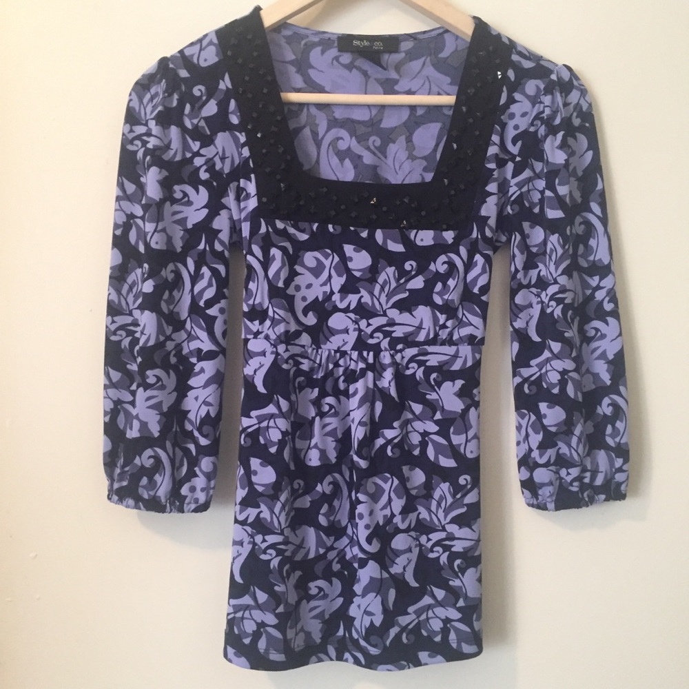Style & Co. 💜 Petite Purple & Black Top